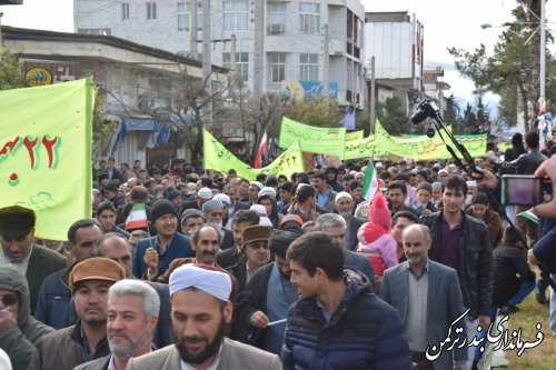 گزارش تصویری از راهپیمایی باشکوه 22 بهمن در شهرستان ترکمن