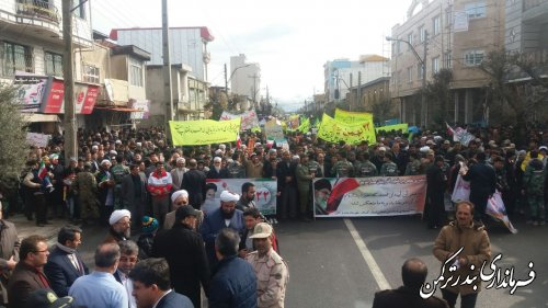 گزارش تصویری از راهپیمایی باشکوه 22 بهمن در شهرستان ترکمن