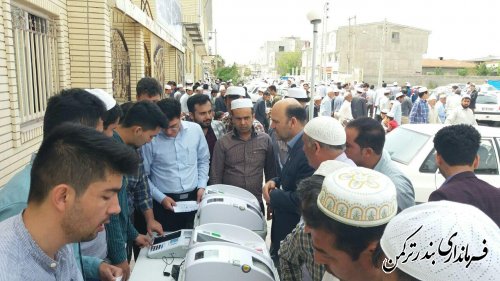 حضور فیروزی فرماندار در مانور انتخاباتی تمام الکترونیک شورای شهر بندرترکمن 