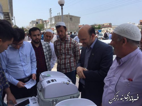 حضور فیروزی فرماندار در مانور انتخاباتی تمام الکترونیک شورای شهر بندرترکمن 