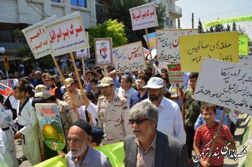 راهپیمایی باشکوه روز جهانی قدس در شهرستان ترکمن برگزار شد