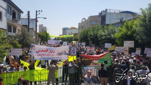 راهپیمایی باشکوه روز جهانی قدس در شهرستان ترکمن برگزار شد