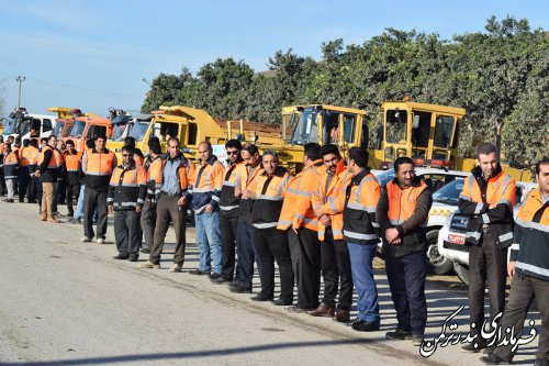 حضور فرماندار ترکمن در مانور استانی طرح راهداری زمستانه 