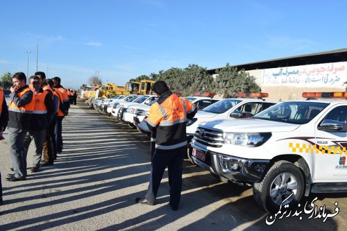 حضور فرماندار ترکمن در مانور استانی طرح راهداری زمستانه 