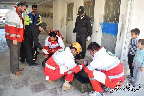 مانور زلزله در شرایط واقعی، خروج ایمن و پناهگیری در شهرستان ترکمن برگزار شد