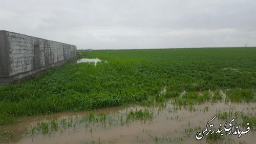  بازدید فرماندار ترکمن از وضعیت آبگرفتگی معابر و کانال های آب شهرستان