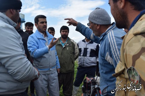 بازدید هوایی فرماندار ترکمن از مسیر رودخانه قره سو و روستاهای امتداد آن