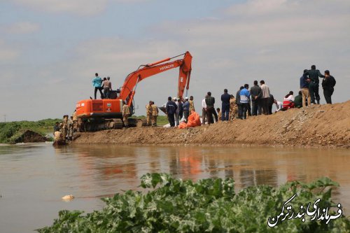 با ترمیم شکستگی دیواره رودخانه قره سو، خطر آبگرفتگی شهر بندرترکمن برطرف شد