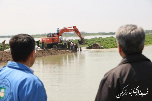 با ترمیم شکستگی دیواره رودخانه قره سو، خطر آبگرفتگی شهر بندرترکمن برطرف شد