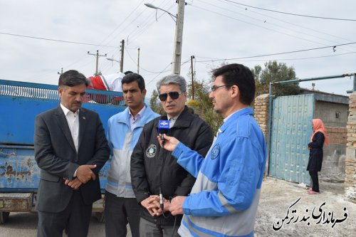 پیگیری وضعیت روستای سیل زده آقسین تپه توسط فرماندار ترکمن 