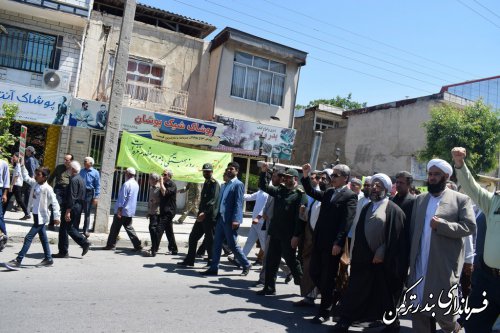 راهپیمایی باشکوه روز قدس در شهرستان ترکمن برگزارشد