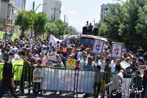 راهپیمایی باشکوه روز قدس در شهرستان ترکمن برگزارشد