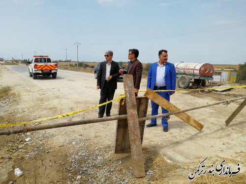 بازدید فرماندار ترکمن از پل در حال احداث چپاقلی