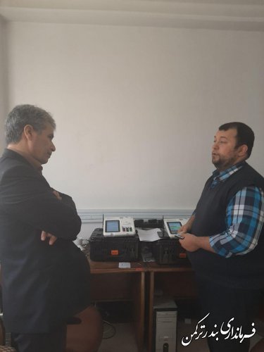 بازدید فرماندار شهرستان بندرترکمن از اجرای مانور کشوری شبیه سازی انتخابات 