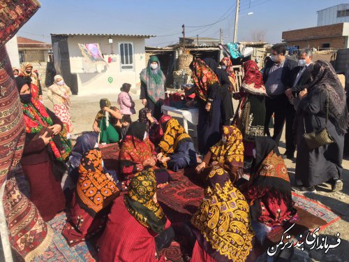 تجلیل از بانوی هنرمند صنایع دستی شهرستان ترکمن در روستای نیازآباد