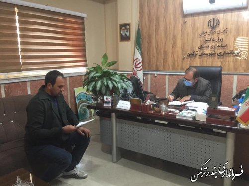 ملاقات مردمی مهندس غراوی فرماندار شهرستان ترکمن برگزار شد