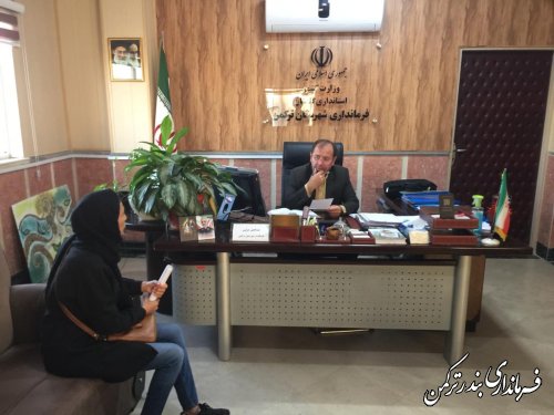 ملاقات مردمی مهندس غراوی فرماندار شهرستان ترکمن برگزار شد