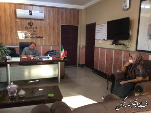 ملاقات مردمی مهندس غراوی فرماندار شهرستان ترکمن برگزار شد