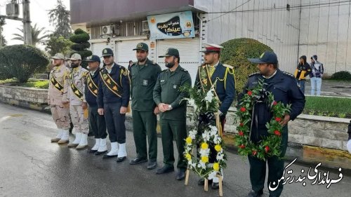 مراسم استقبال از پیکر مطهر شهید گمنام دفاع مقدس در شهرستان ترکمن برگزار شد