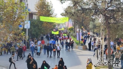 مراسم راهپیمایی باشکوه 13 آبان همزمان با سراسر کشور در بندرترکمن برگزار شد