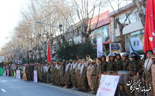 صبحگاه مشترک و رزمایش بزرگ فجر انقلاب اسلامی در گرگان برگزار شد