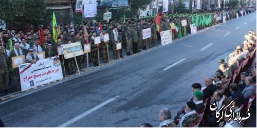 صبحگاه مشترک و رزمایش بزرگ فجر انقلاب اسلامی در گرگان برگزار شد