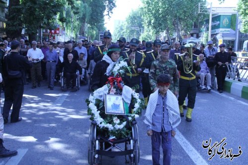 مراسم تشییع جانباز شهید علیرضاخراسانی در گرگان برگزار شد 