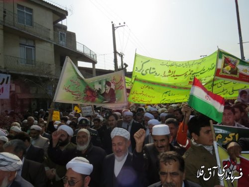 حماسه حضور مردم شهرستان آق قلا در راهپیمایی 22 بهمن