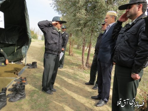 بازدید فرماندار شهرستان آق قلا از اردوگاه رزمی آموزشی پدافند غیرعامل نیروی انتظامی