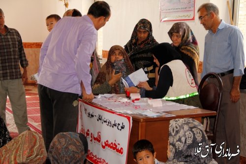 گزارش تصویری از بازدید فرماندار شهرستان آق قلا از طرح ویزیت رایگان جمعیت هلال احمر