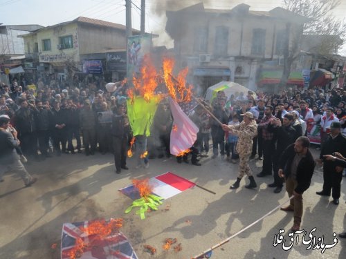 حماسه حضور مردم شهرستان آق قلا در راهپیمایی 22 بهمن