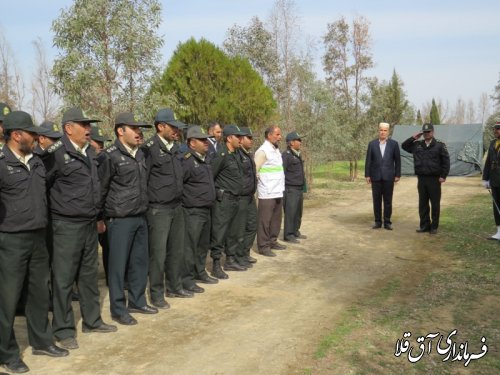 بازدید فرماندار شهرستان آق قلا از اردوگاه رزمی آموزشی پدافند غیرعامل نیروی انتظامی