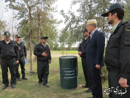 بازدید فرماندار شهرستان آق قلا از اردوگاه رزمی آموزشی پدافند غیرعامل نیروی انتظامی