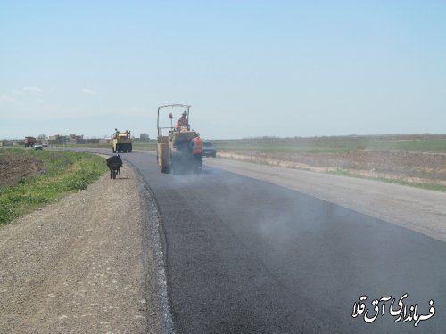 عملیات آسفالت 6 کیلومتر از محور قدیم آق قلا - گنبدکاووس آغاز شد