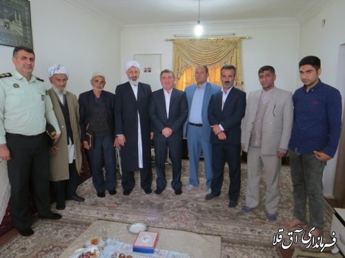 دیدار فرماندار شهرستان آق قلا با جانباز "حاج محمد ایزدی" در روستای دوگونچی