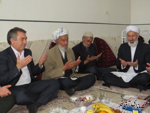دیدار فرماندار شهرستان آق قلا با جانباز "حاج محمد ایزدی" در روستای دوگونچی