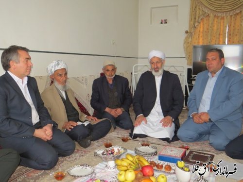 دیدار فرماندار شهرستان آق قلا با جانباز "حاج محمد ایزدی" در روستای دوگونچی