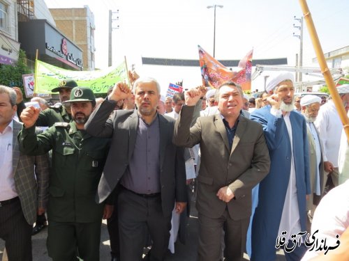 مراسم راهپیمایی روز جهانی قدس در شهر آق قلا برگزار شد