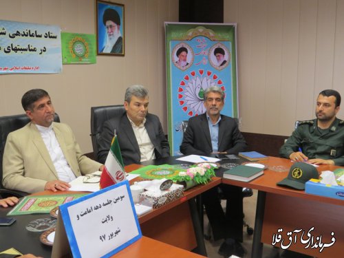 سومین جلسه دهه ولایت و امامت شهرستان آق قلا برگزار شد