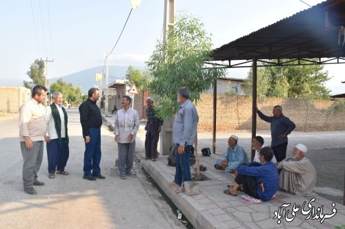 بازدید میدانی فرماندار علی آبادکتول از وضعیت آب شرب روستای امیرآباد سرخ محله