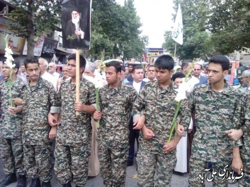  مردم شهرستان علی آباد کتول به استقبال شهدای غواص آمدند 