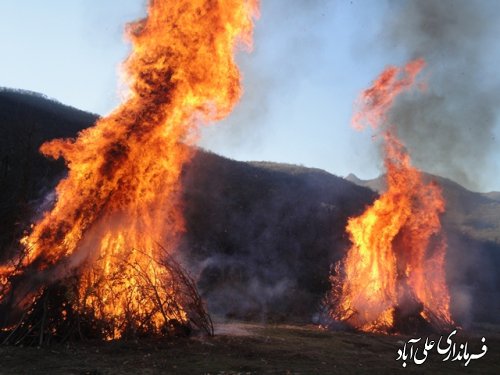 مانور پیشگیری از آتش سوزی در علی آباد برگزارشد