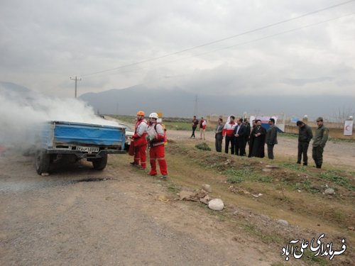 برگزاری مانورامداد ونجات،حواث ترافیکی وجاده ای باحضورفرماندارعلی آباد کتول