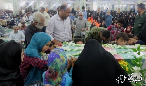 مراسم دعای عرفه و استقبال از پیکر شهید گمنام در علی‌آبادکتول برگزار شد 