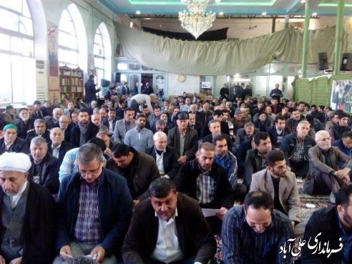 مراسم با شکوه حماسه 9 دی در مسجد جامع شهرعلی آباد کتول برگزارشد