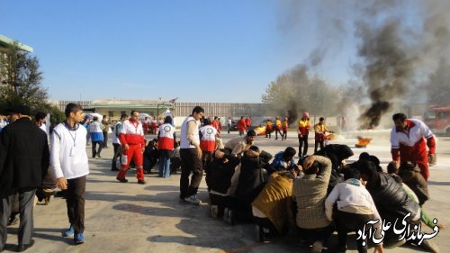 برگزاری مانور زلزله باحضور فرماندار علی آباد کتول