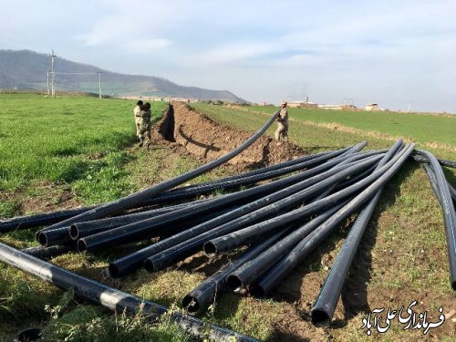 بازدید فرمانداراز پروژه خط انتقال آب شرب به روستاهای برفتان ومحمدآباد