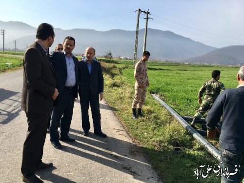 بازدید فرمانداراز پروژه خط انتقال آب شرب به روستاهای برفتان ومحمدآباد