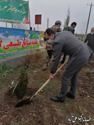 کاشت درخت با نام و یاد شهدا در امامزاده ساورکلاته شهرستان علی آباد کتول