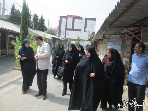 بازدید مدیرکل امورخانواده وبانوان استانداری ومشاوراستاتدار گلستان ازبازارچه زینبیه علی آباد کتول(گزارش تصو یری)